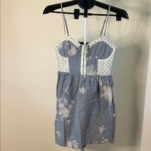 Love, Fire Striped Knit Top in Gray and Green